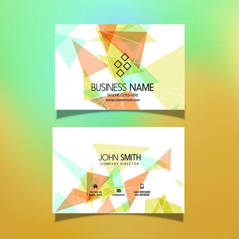 Business card with a low poly design vector