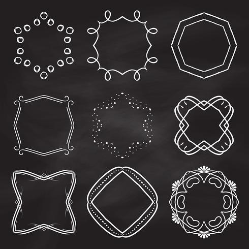 Decorative frames on chalkboard background vector