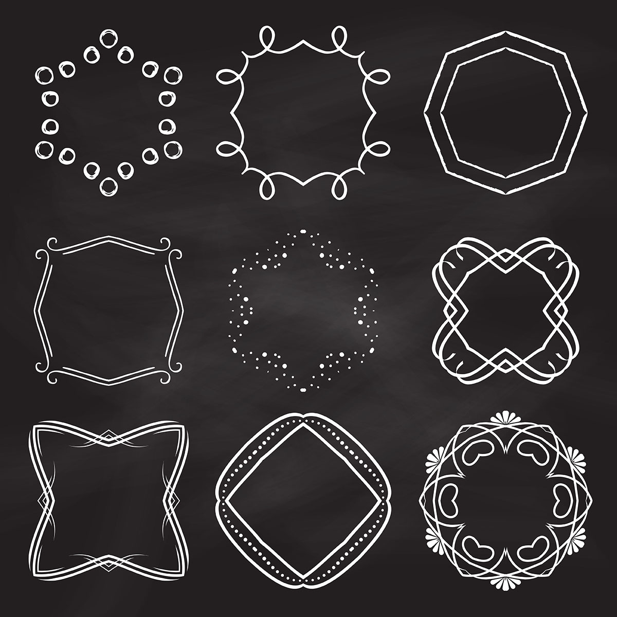 Decorative frames on chalkboard background 204112 Vector Art at Vecteezy