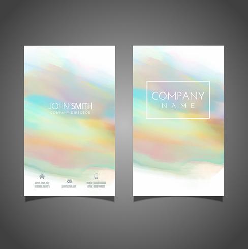 Watercolour business card design vector