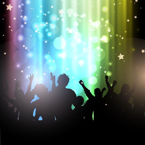 Party people on bokeh lights background vector