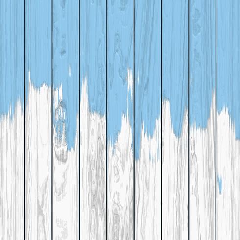 Blue paint on white wood background vector