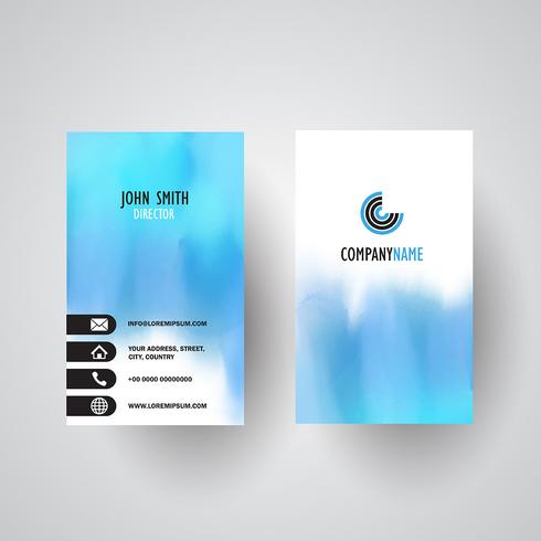 Watercolour design business card vector