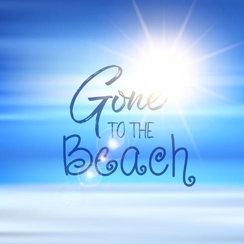 Gone to the beach quote background vector