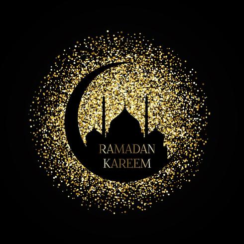Fondo de oro ramadan kareem vector