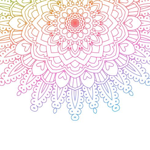 Fondo de mandala de color arco iris vector