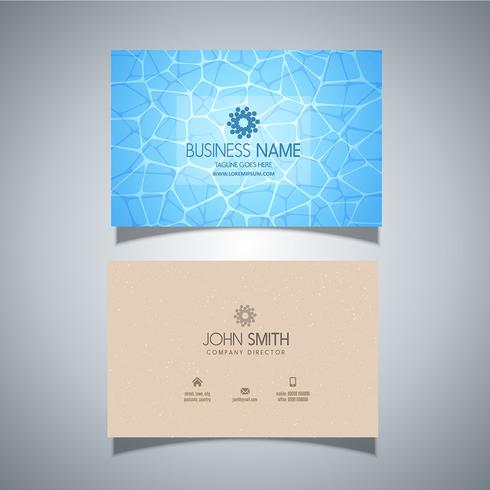 Business card with swimming pool water texture vector