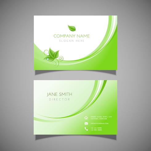 Business card with leaf design vector