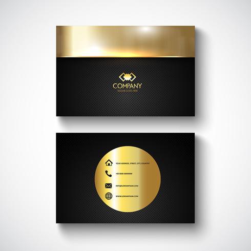 Metallic design business card  vector