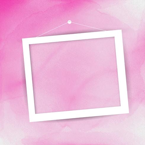 Picture frame on watercolour background  vector