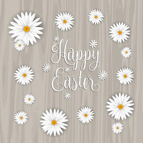 Happy Easter flower background  vector