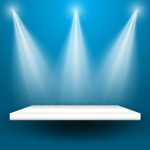 Spotlights shining on a shelf vector