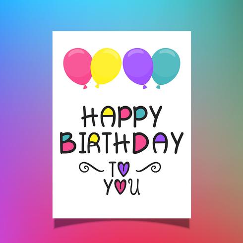 Birthday balloons card  vector
