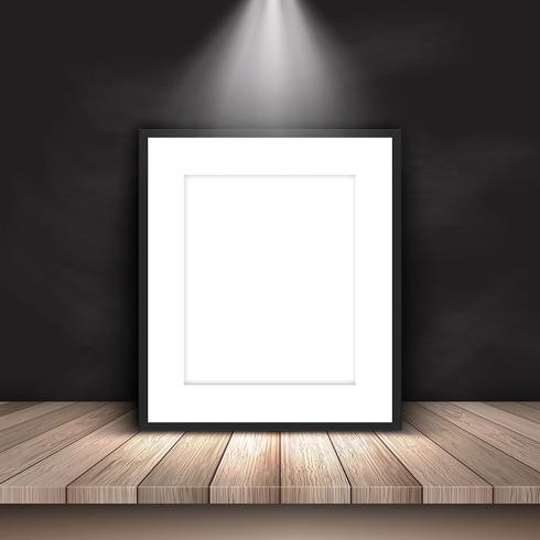Blank picture leaning against chalkboard vector