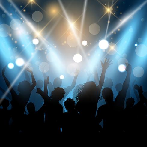 Party people on a spotlights background vector