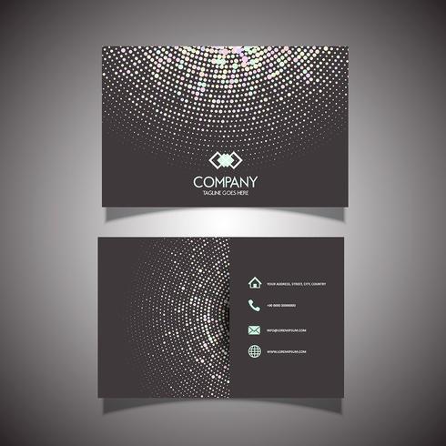 Business card with halftone dots design  vector