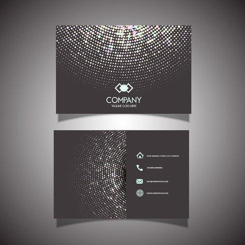 Business card with halftone dots design  vector