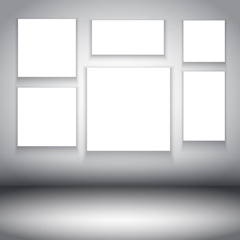 Blank canvases in room interior 2202 vector