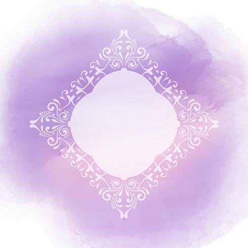 Decorative frame on watercolor background vector