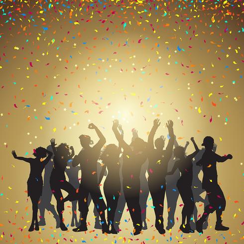 Party people on a confetti background vector