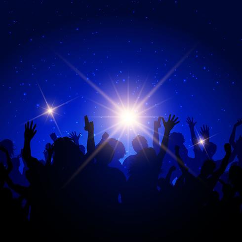 Party crowd on night sky background  vector