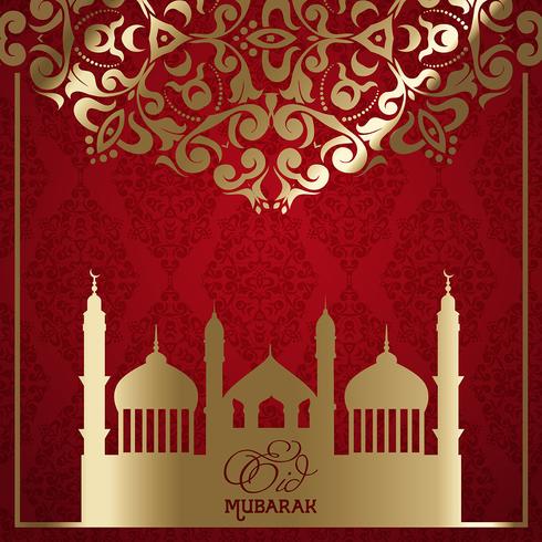 Fondo decorativo de Eid Mubarak. vector