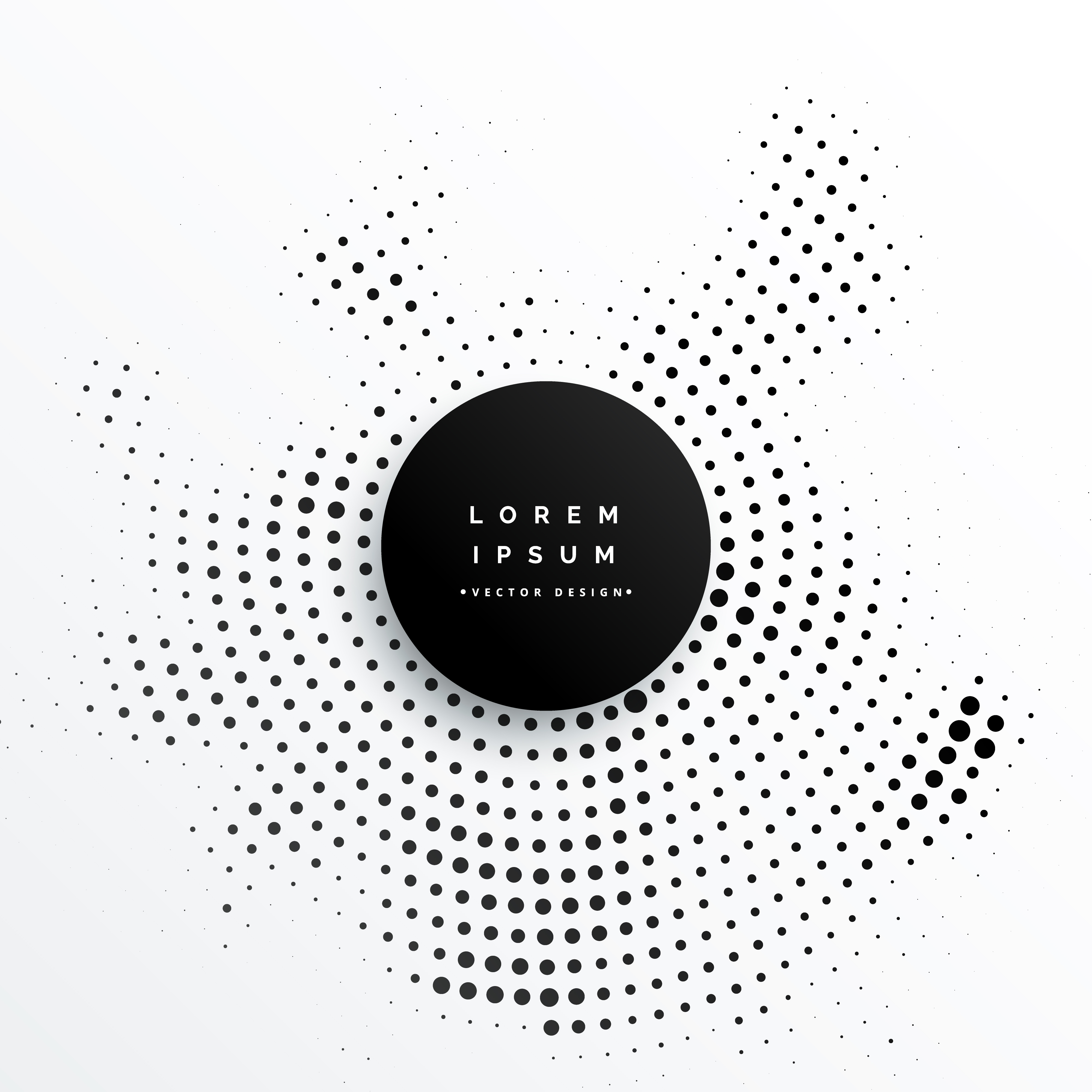 Circular Halftone Dots Background Design Download Free Vector Art