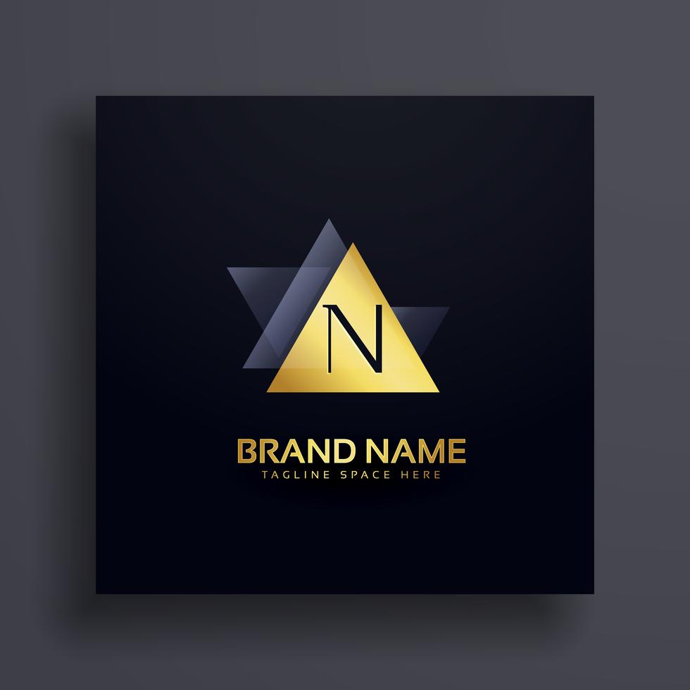 premiun letter N logo concept design in gold - Download Free Vector Art