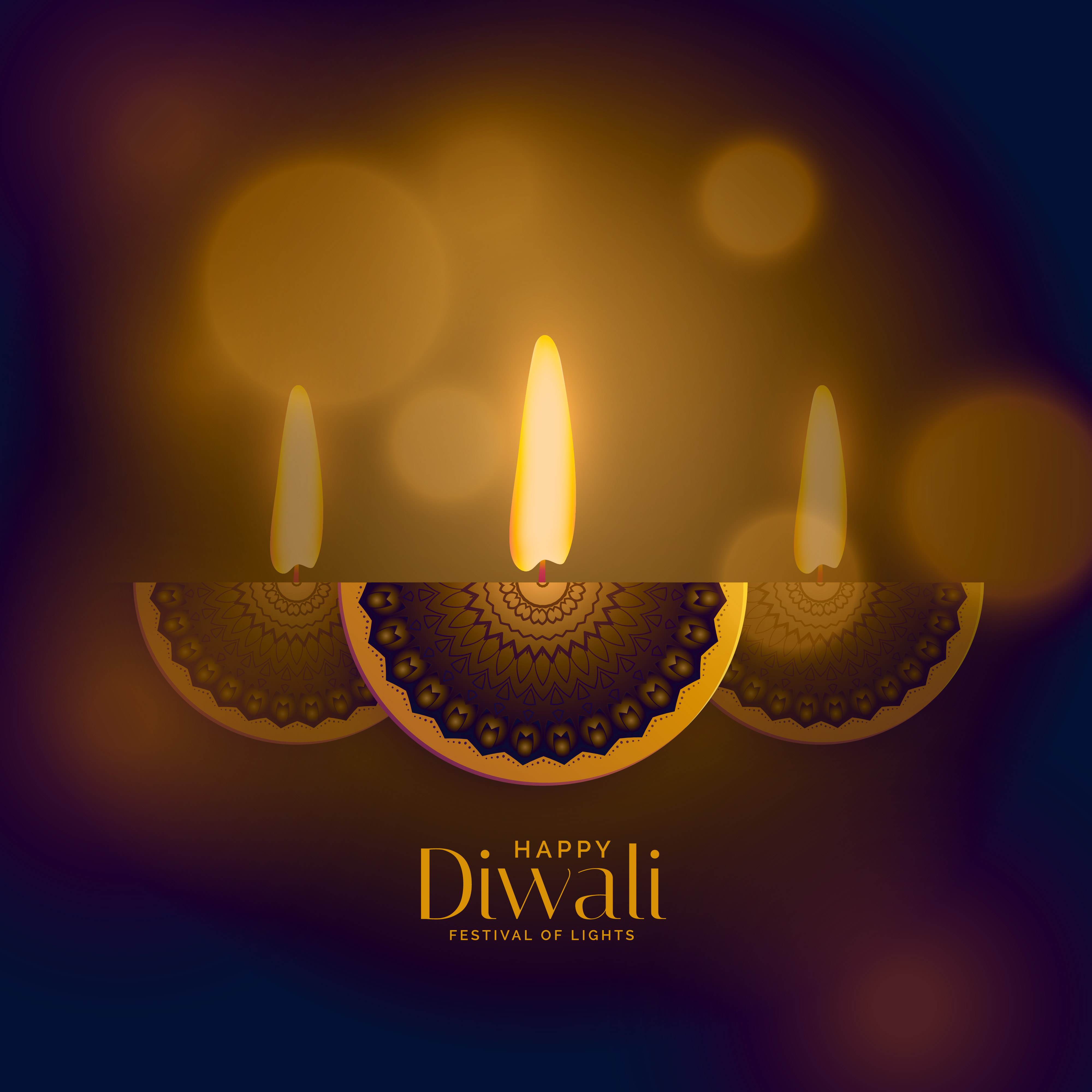 premium diwali old style design with creative diya ...