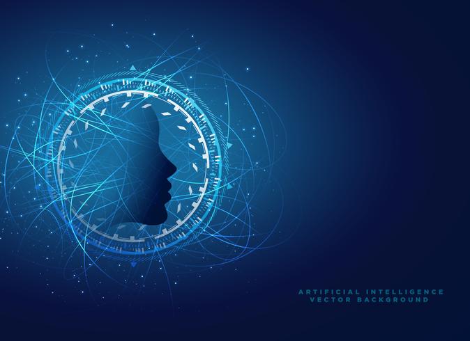 artificial intelligence concept design with virtual face design