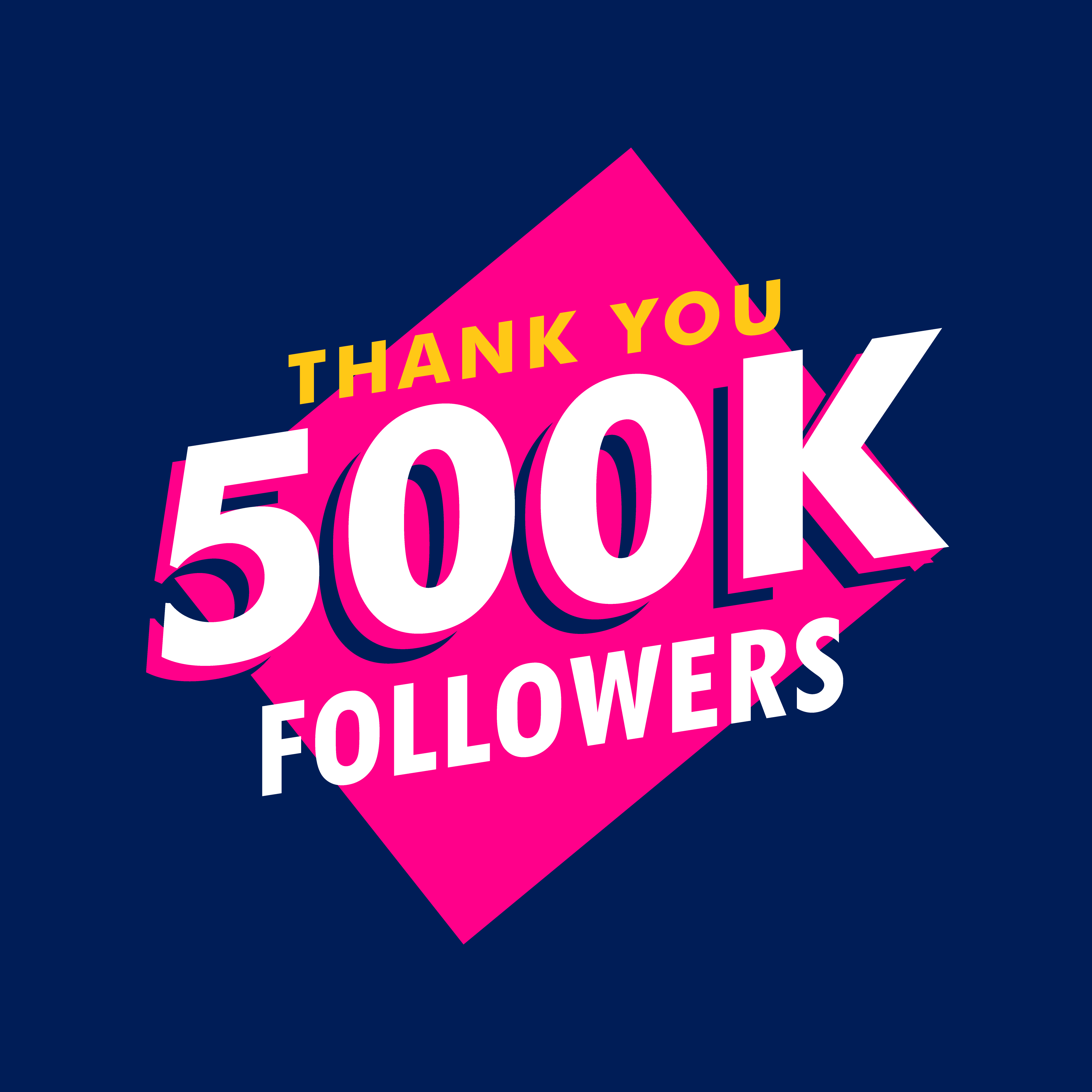500k followers thank you message in funky style - Download ... 500k followers thank you message in funky style - Download ... - 4000 x 4000 jpeg 927kB