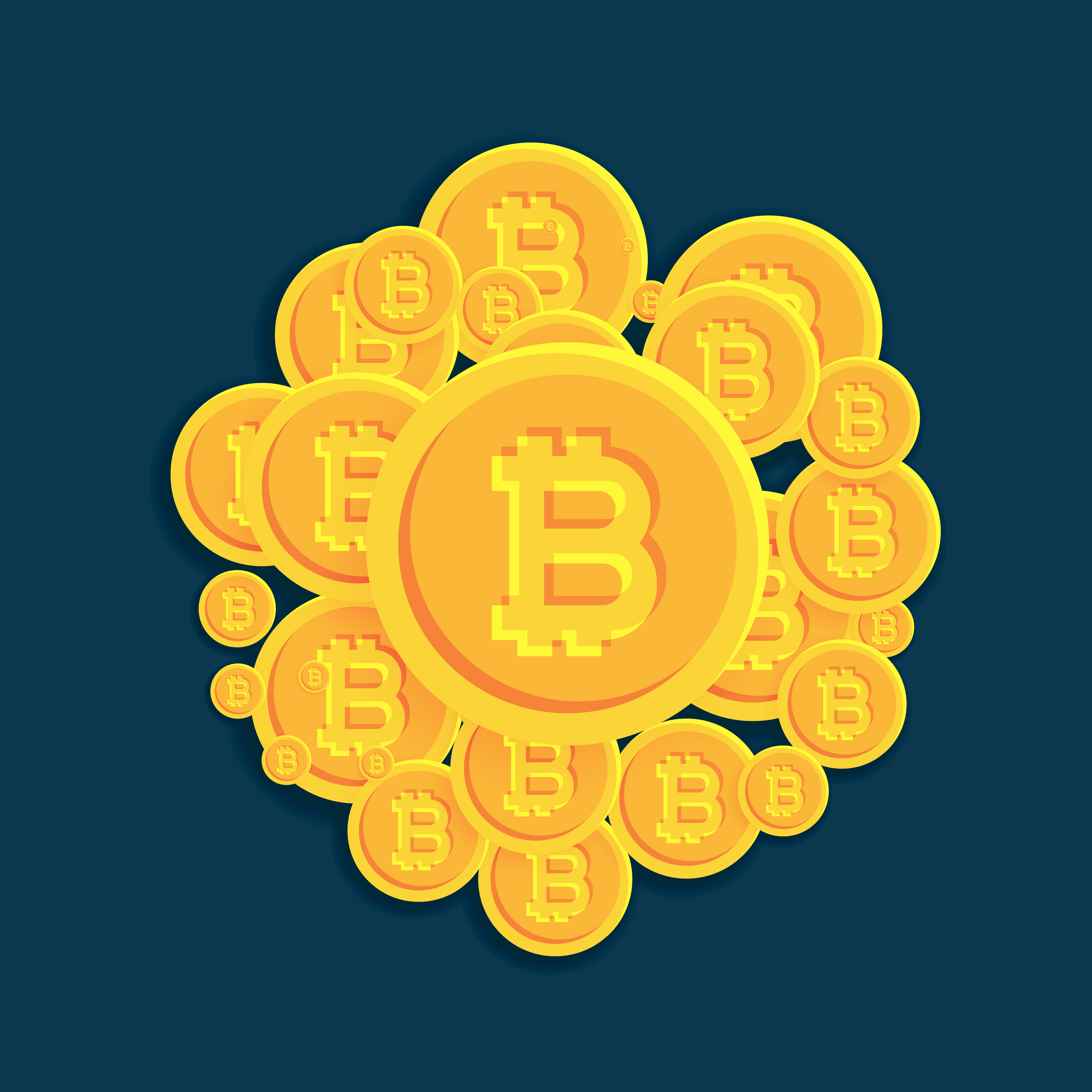 crypto bitcoins digital currency coins vector background ...