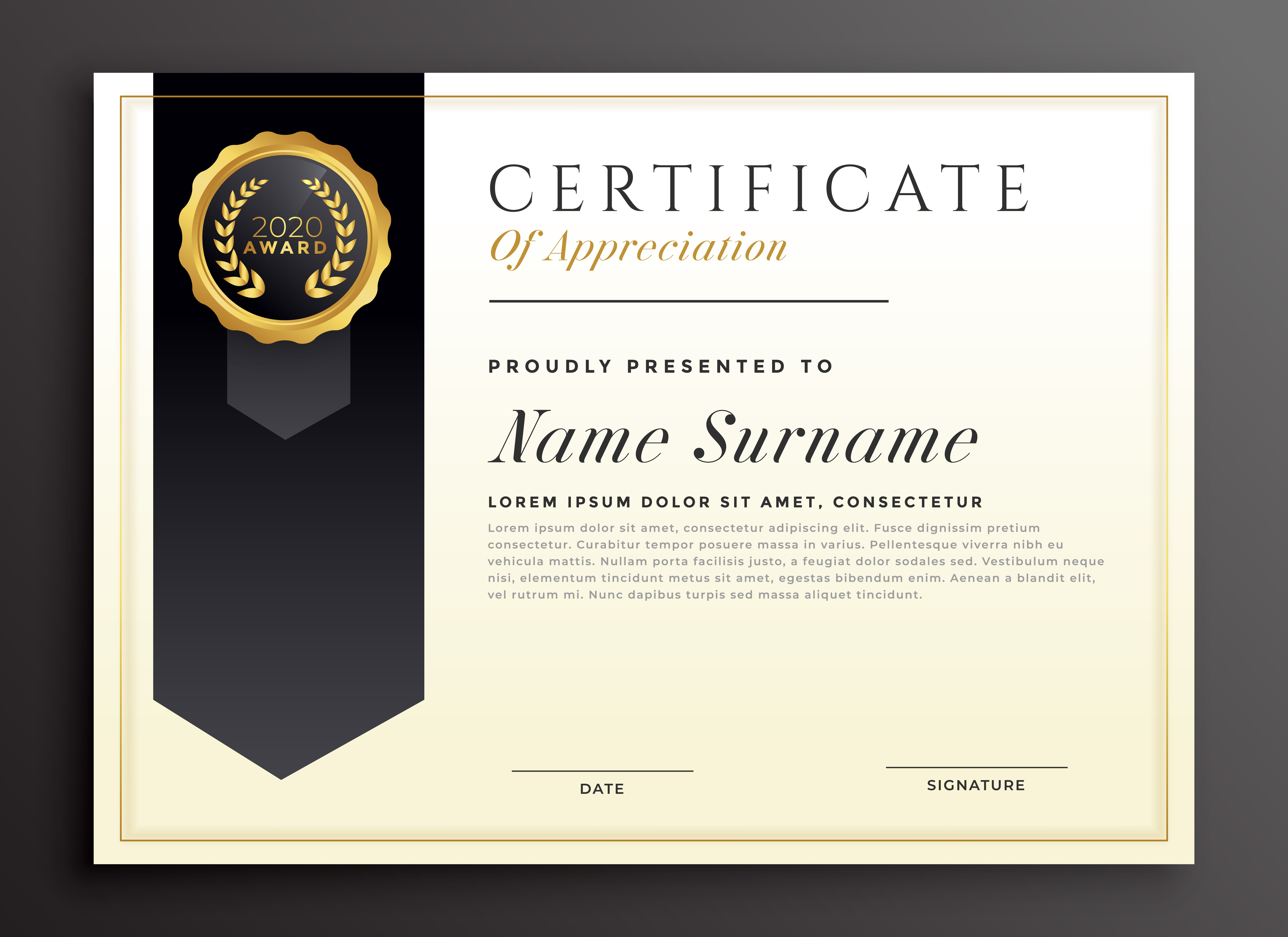 Elegant Diploma Award Certificate Template Design Download Free