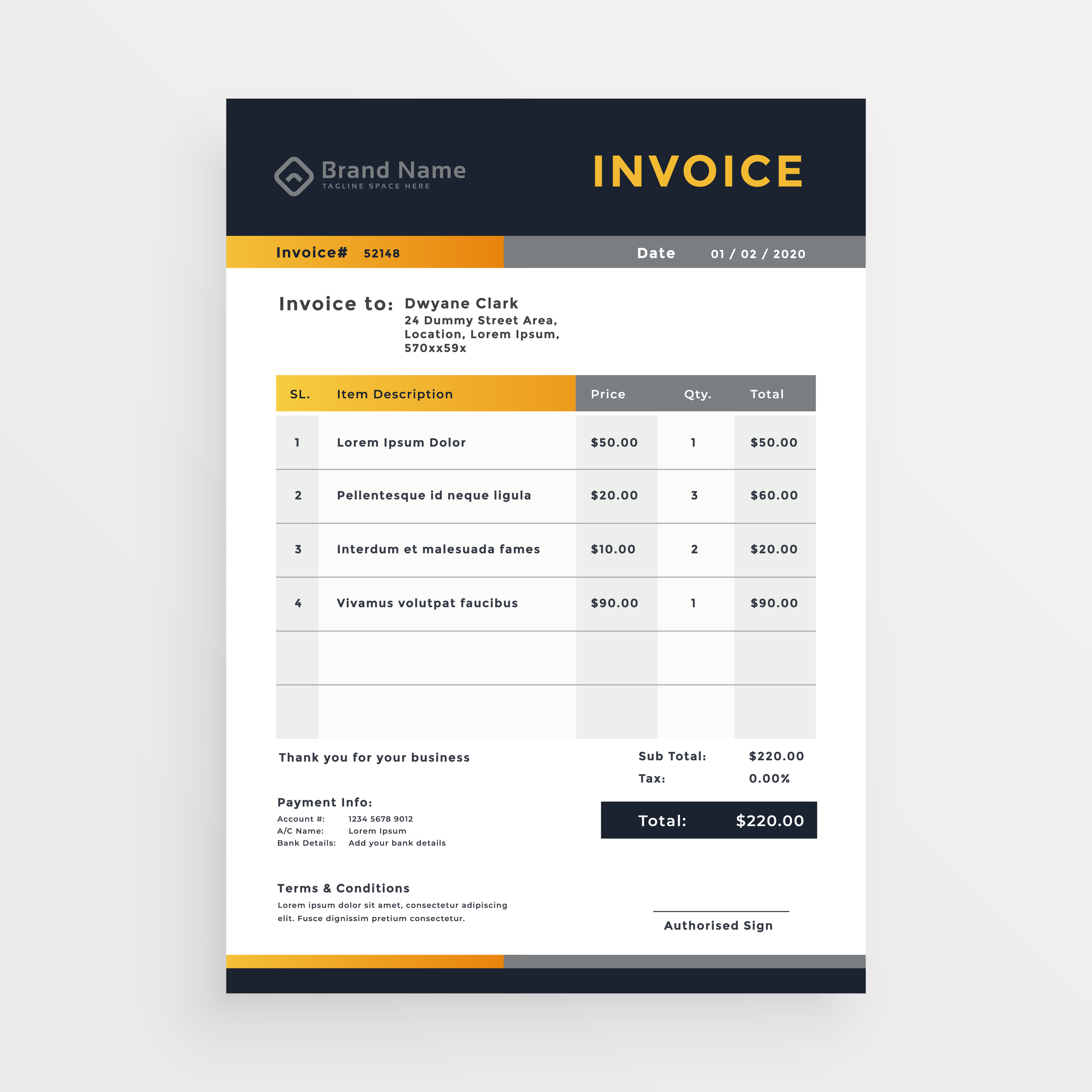 invoice professional template