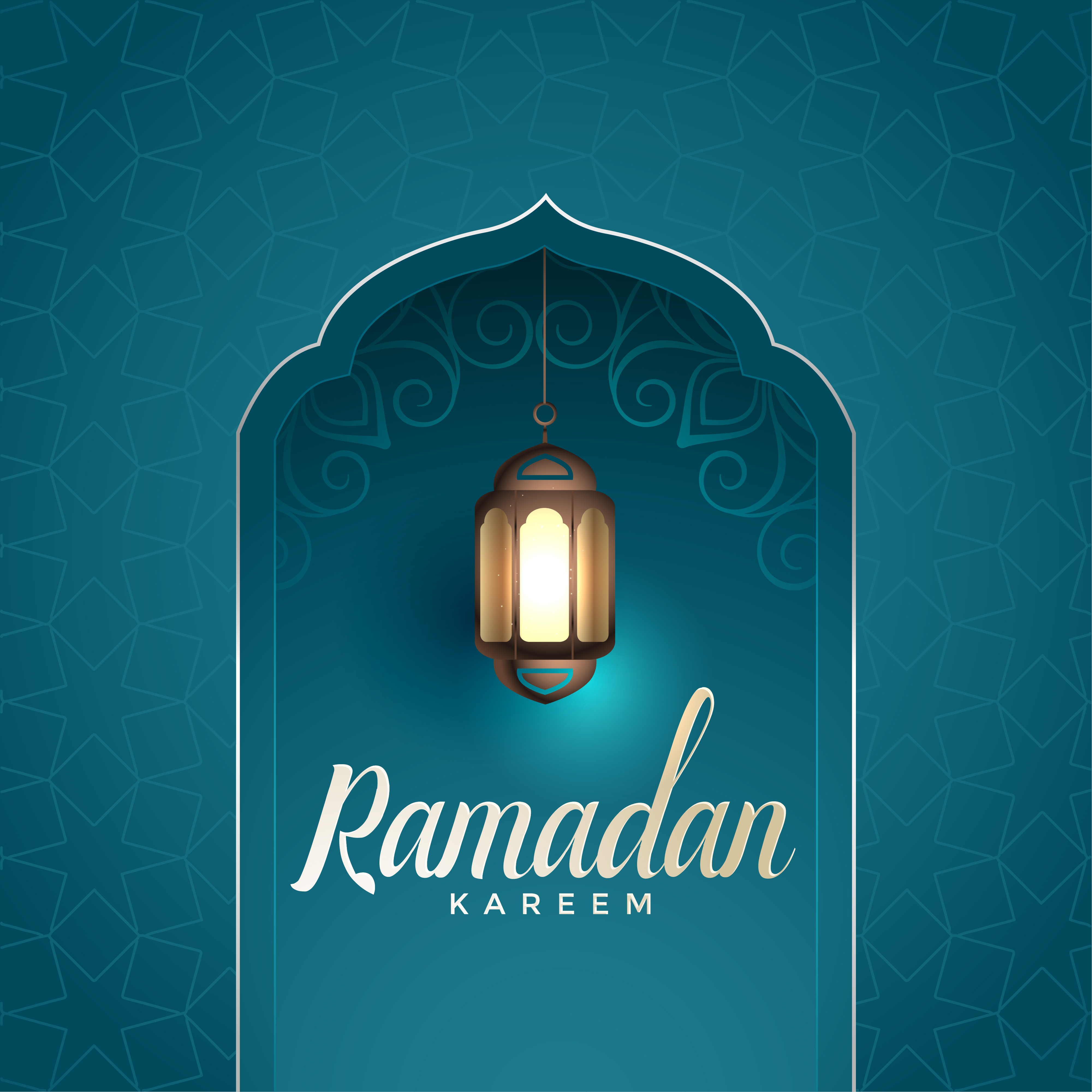 Ramadan Kareem Awesome Design With Hanging Lamp Download Free Vector
