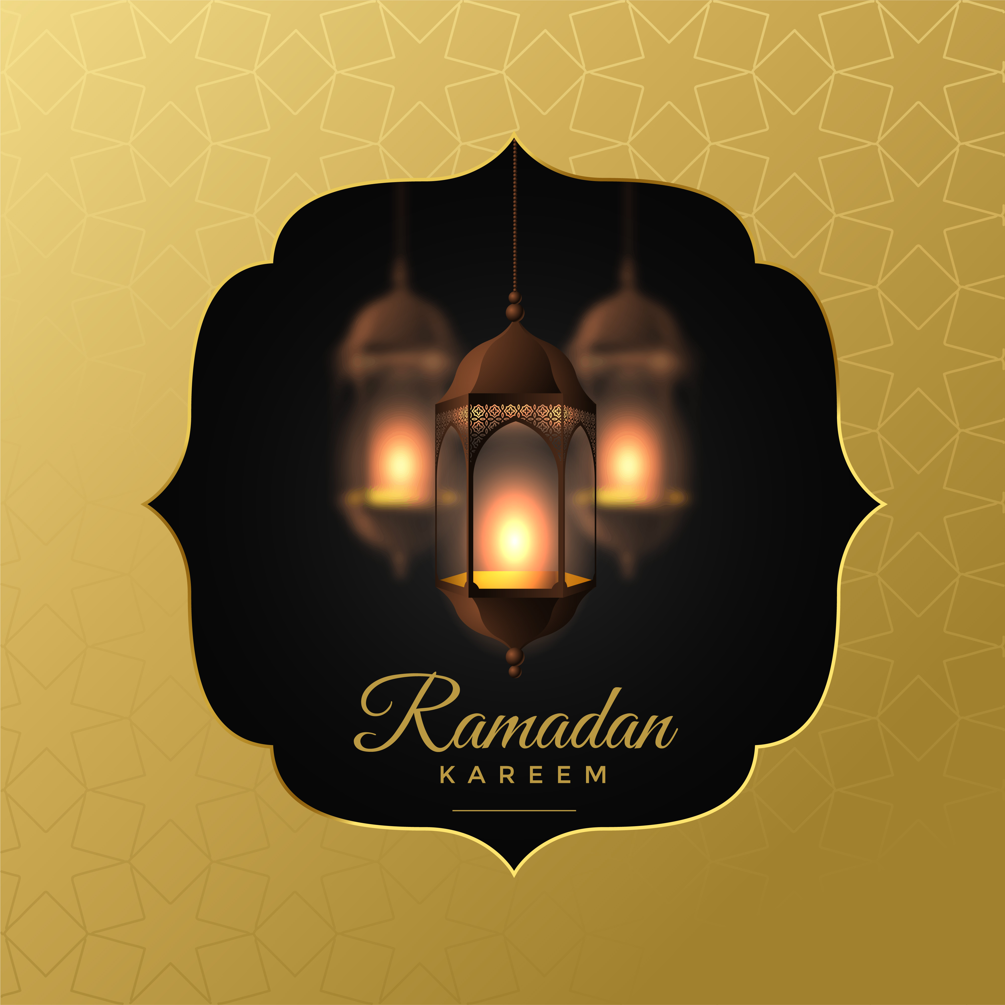 Elegant hanging lanterns ramadan kareem background 