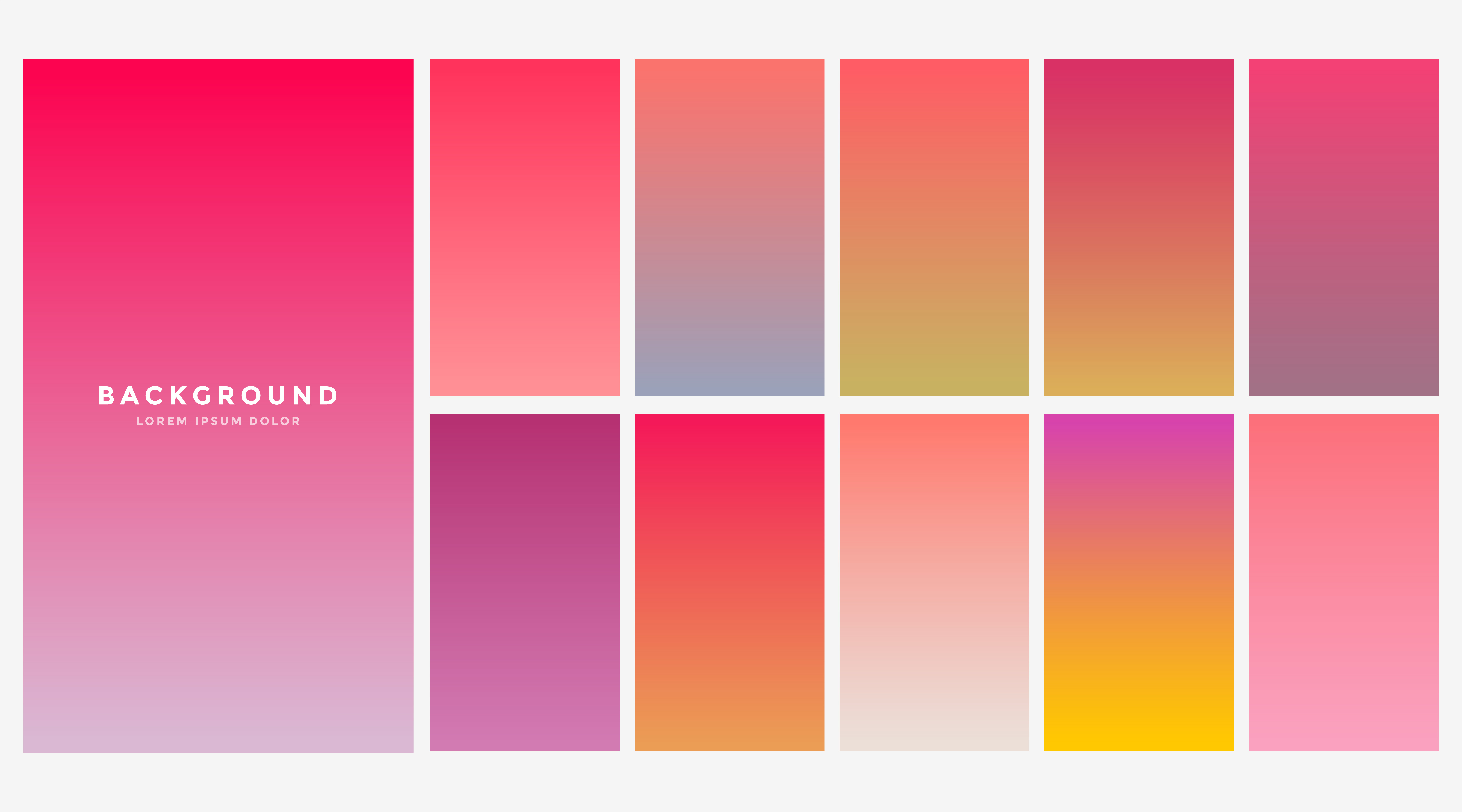 vibrant collection of gradients for mobile app Download Free Vector