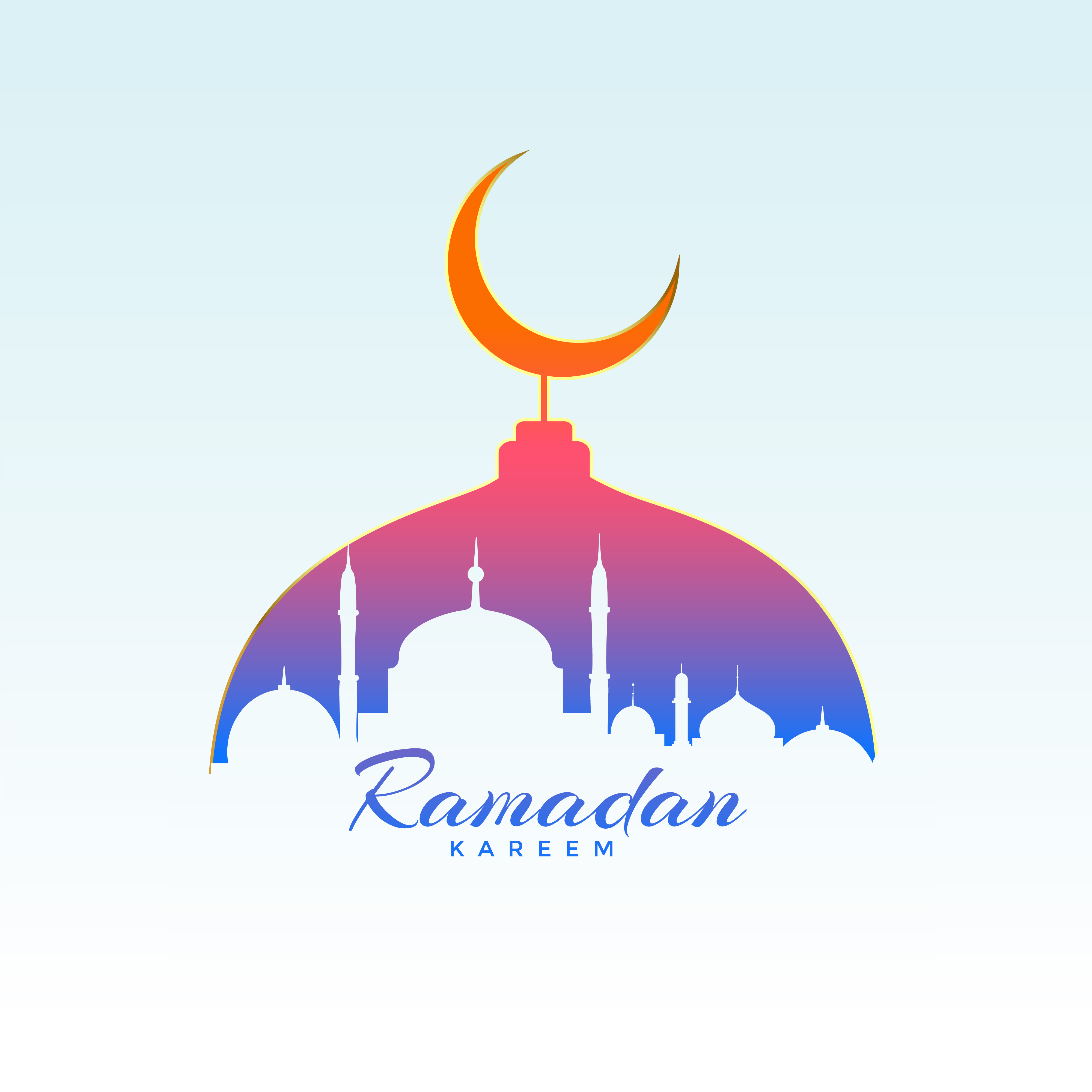 Ramadan kareem design with mosque silhouette - Download 