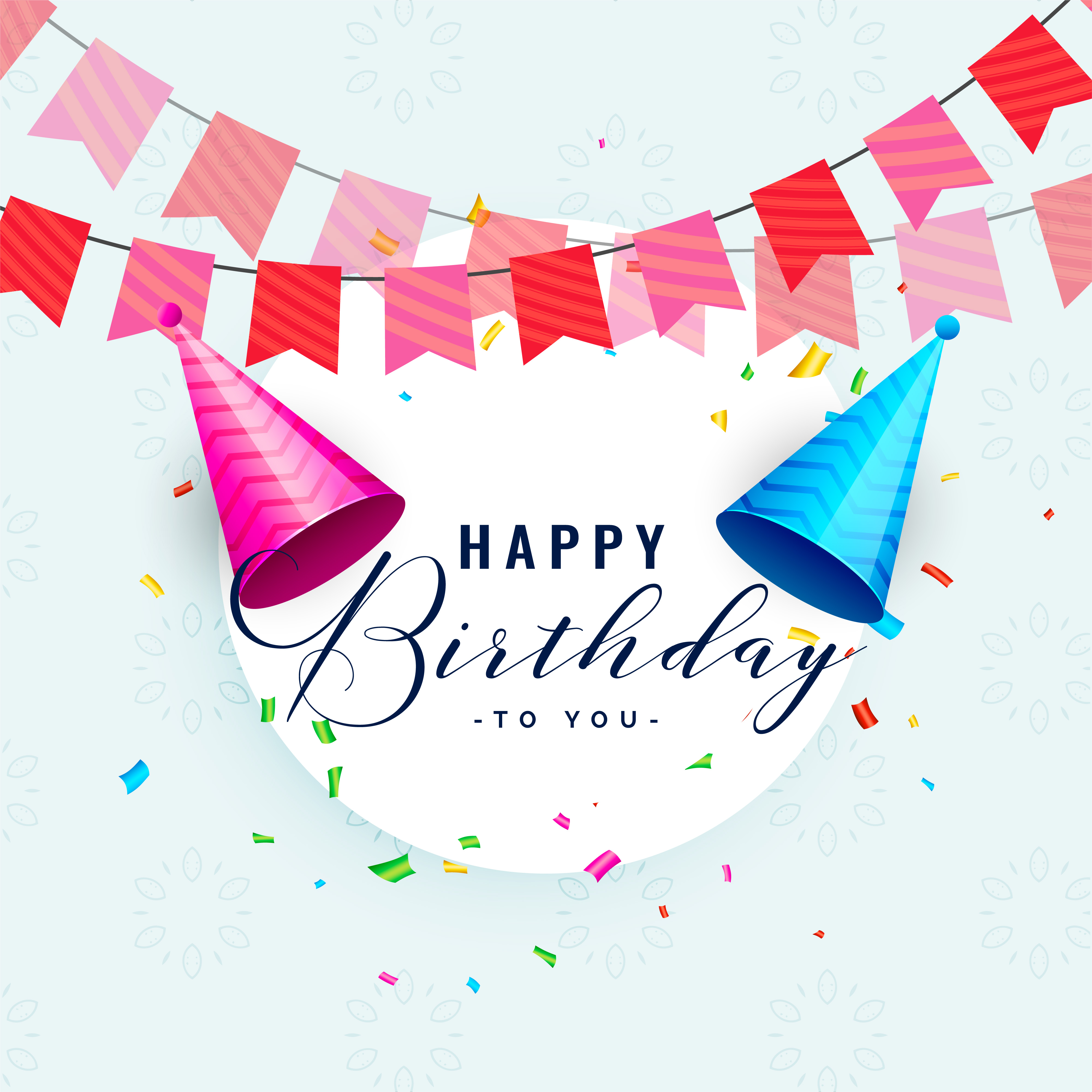 happy birthday party celebration card design - Download Free Vector Art