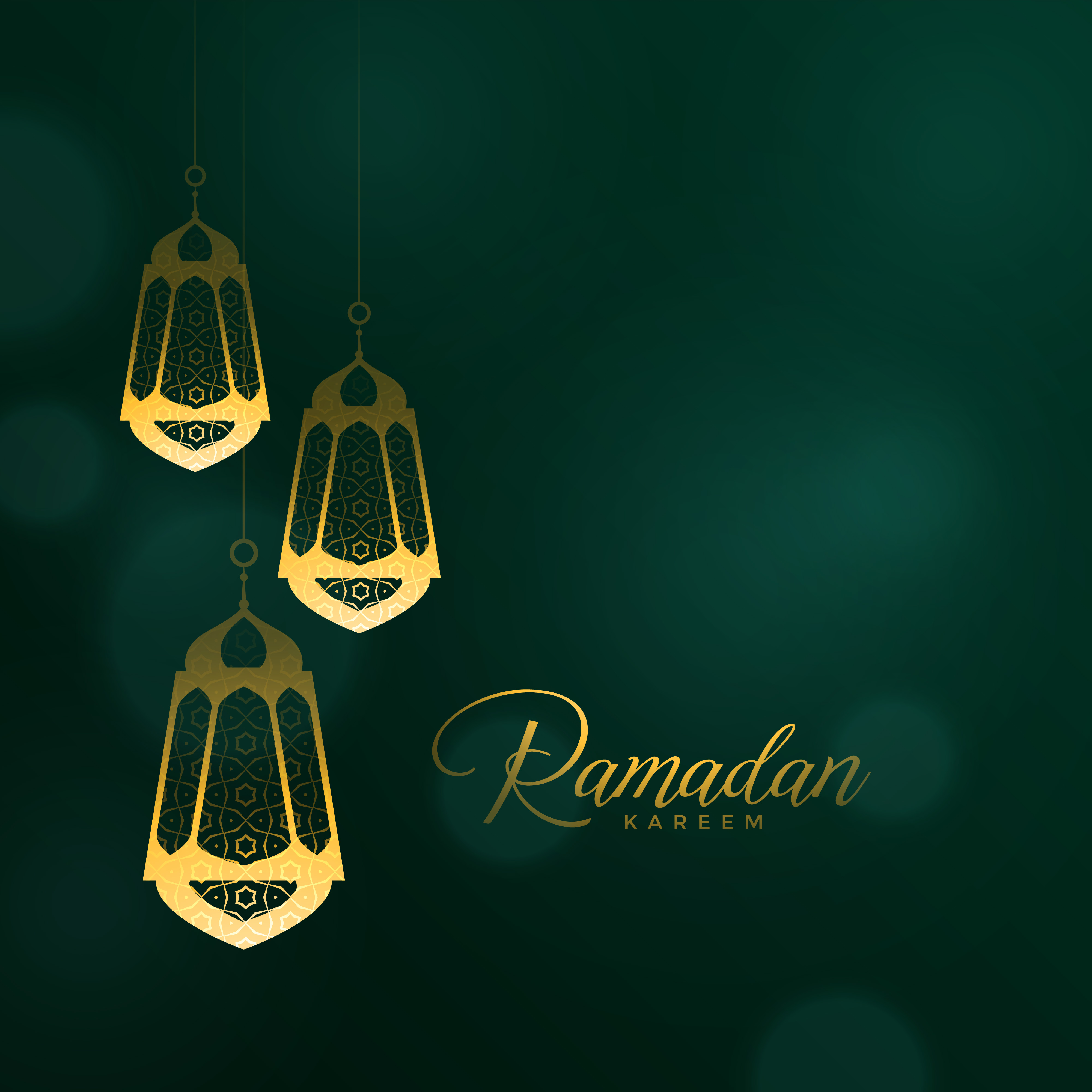 Ramadan kareem background with hanging lanterns - Download  Ramadan kareem background with hanging lanterns - Download