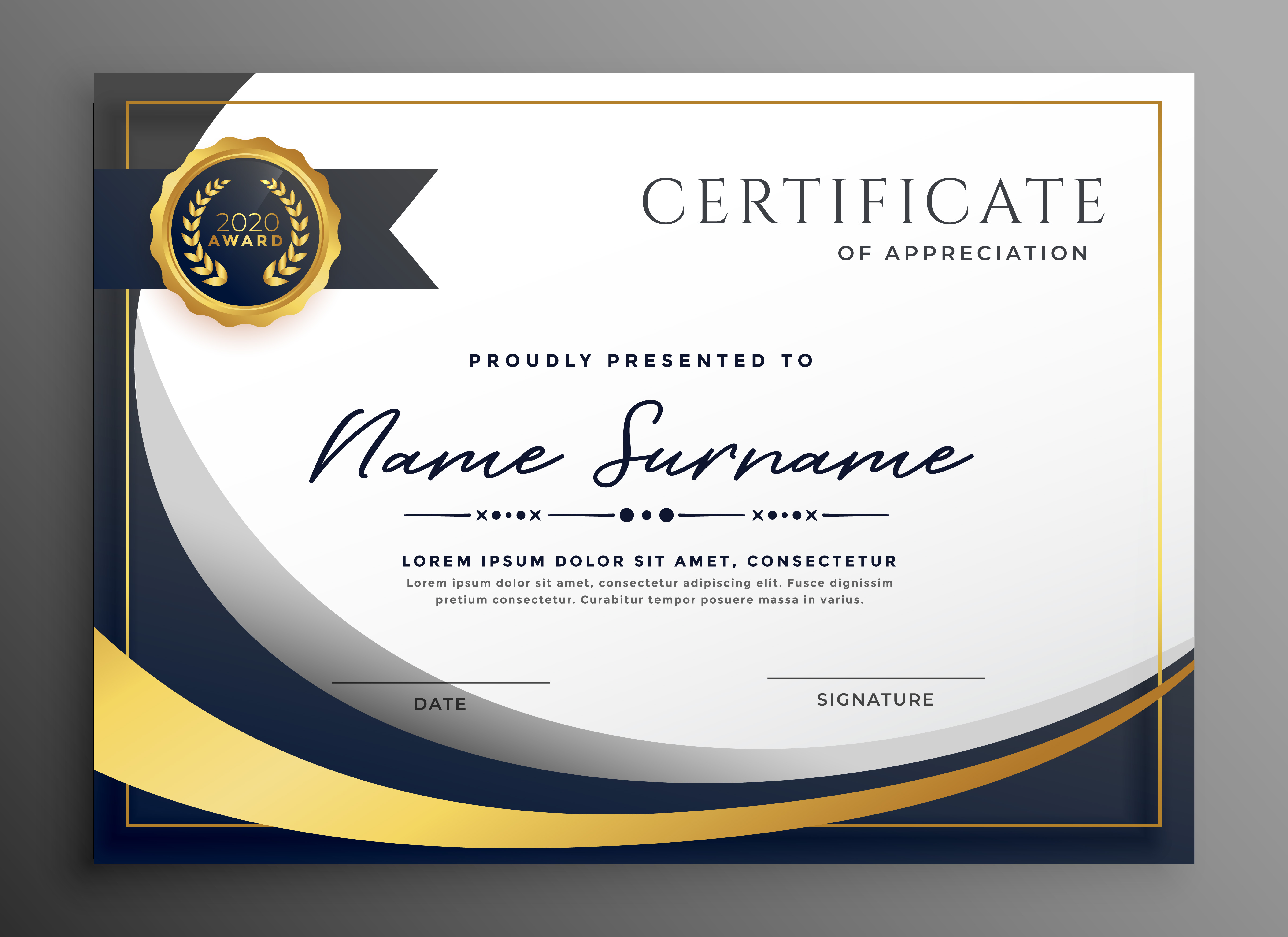 Premium Wavy Certificate Template Design Download Free Vector Art