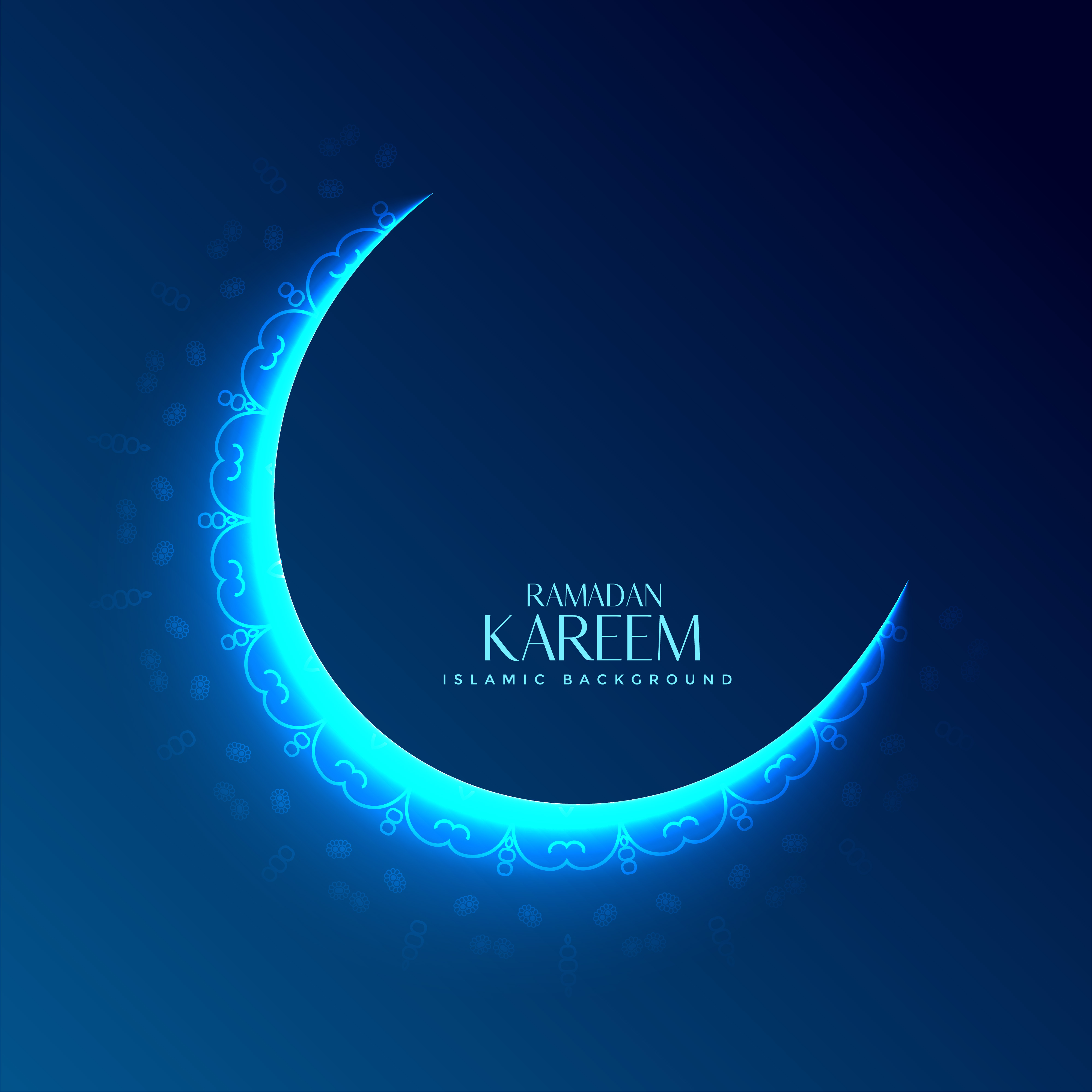 Glowing decorative moon design for ramadan kareem 