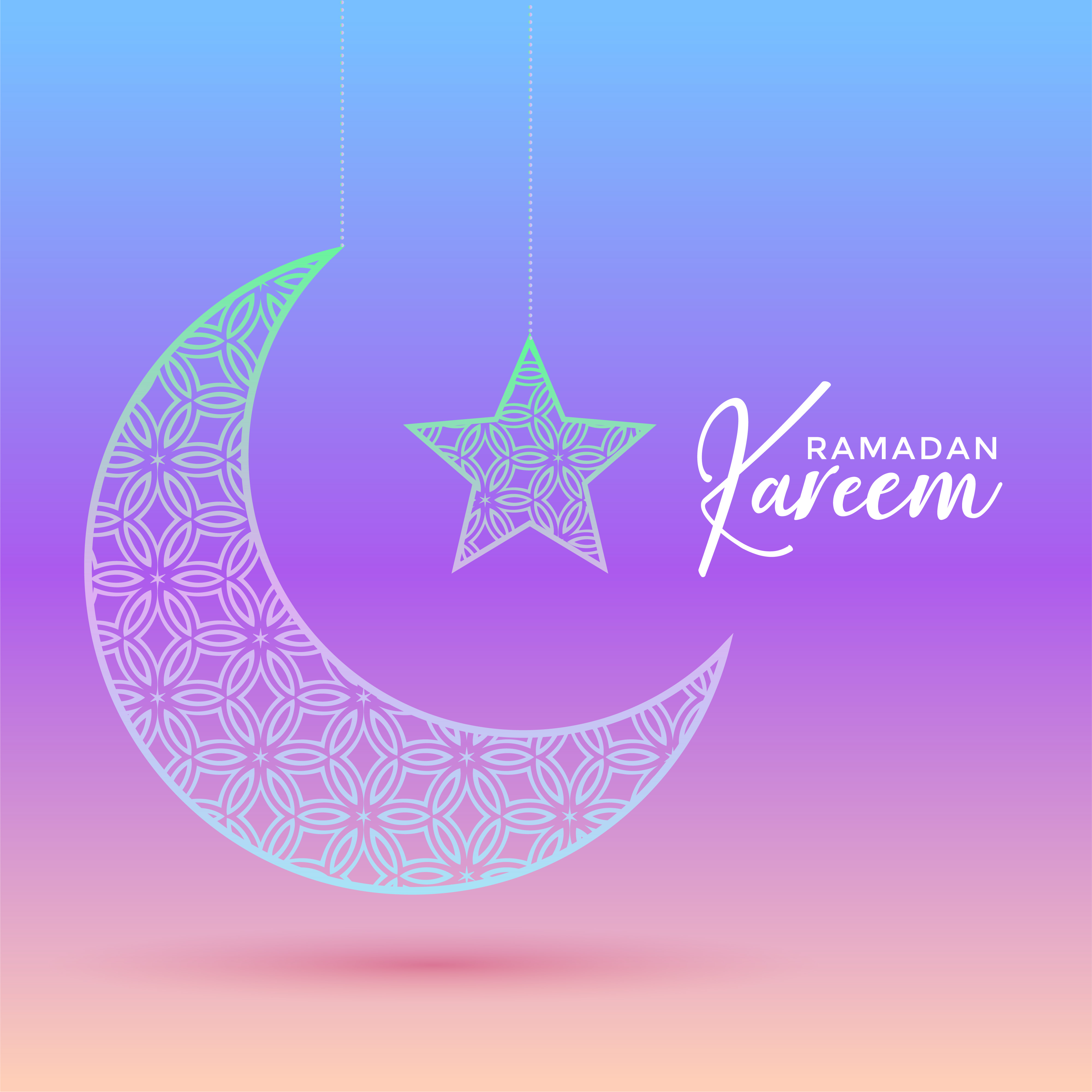 Creative moon and star design for ramadan kareem and eid 