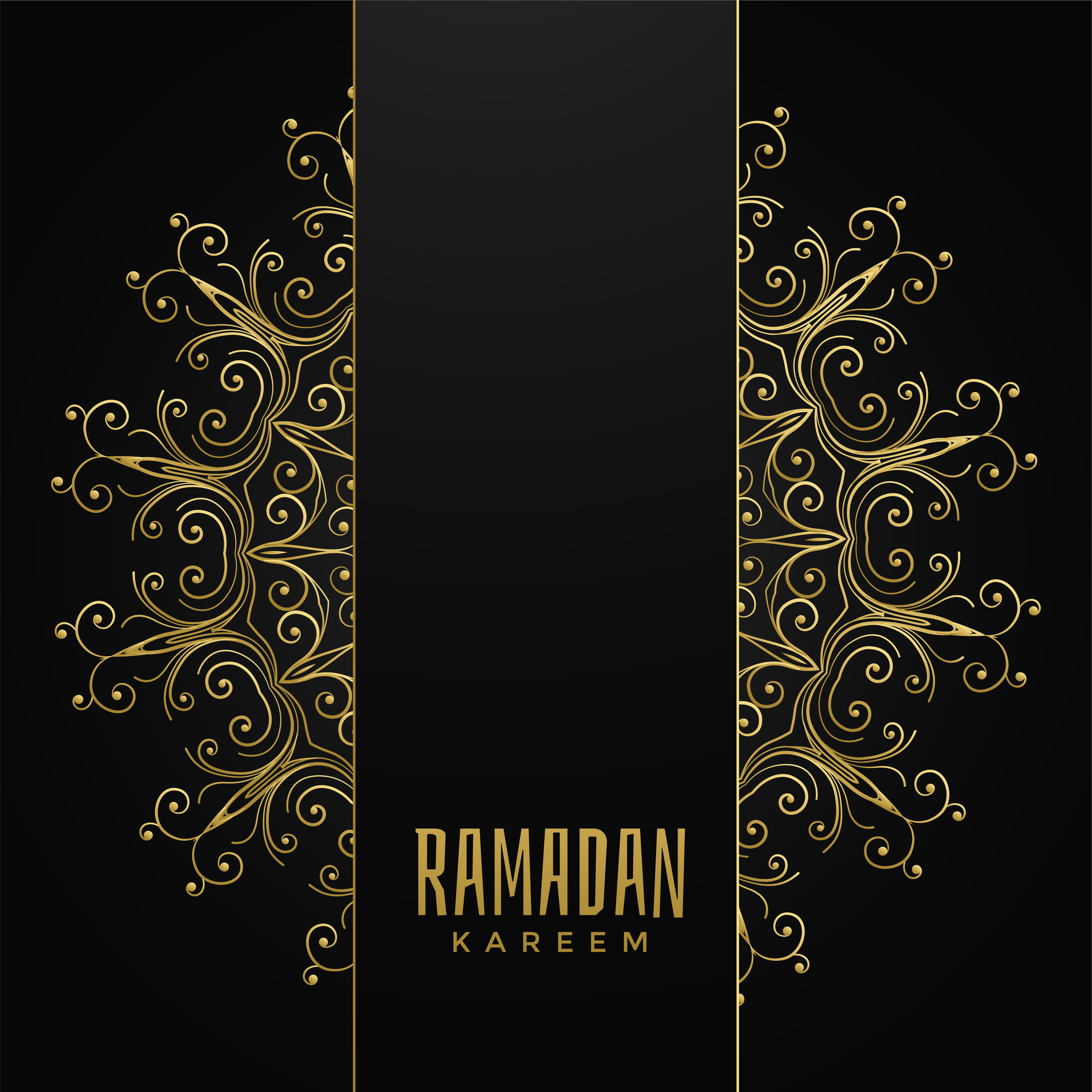 Decorative mandala design for ramadan kareem with text 