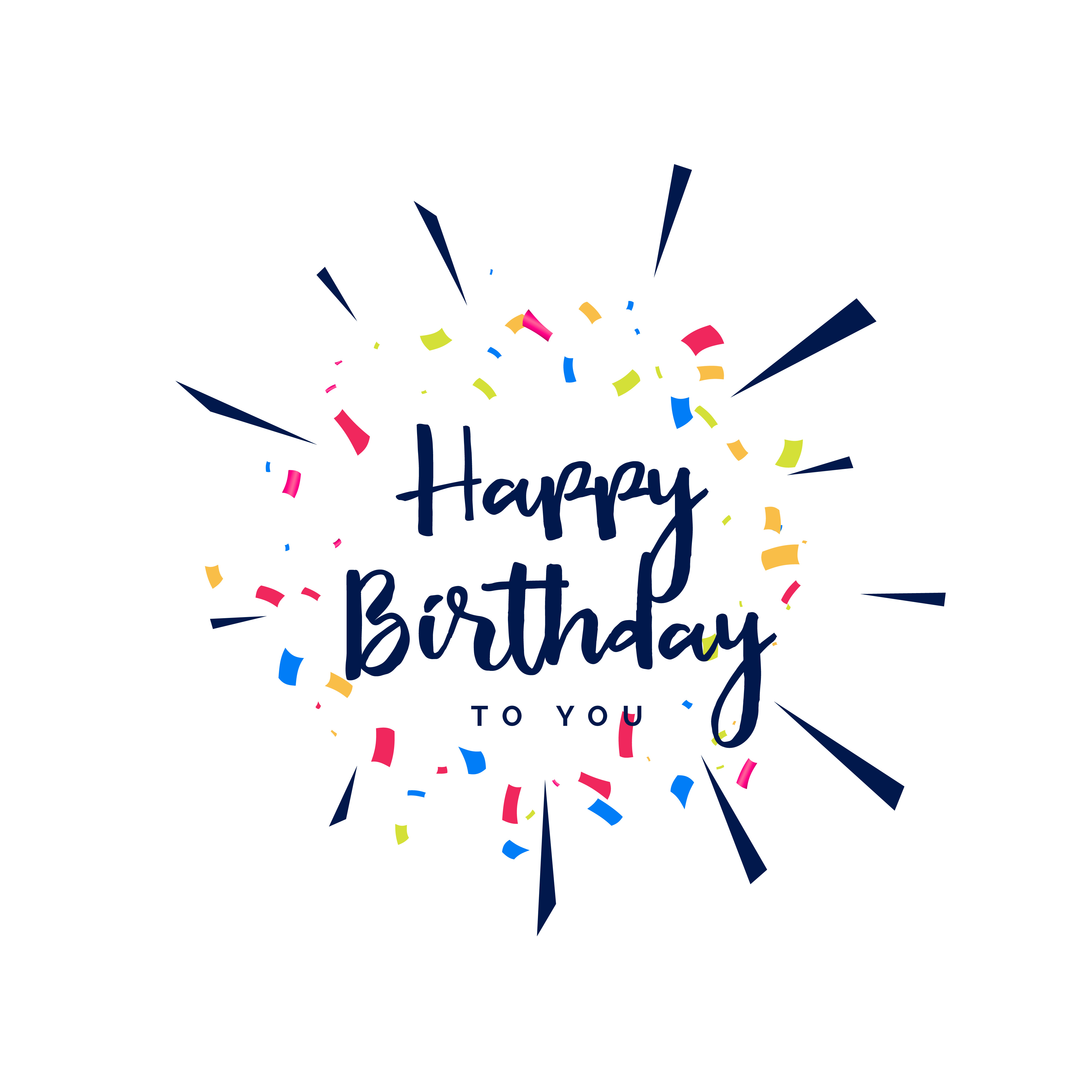 Download happy birthday lettering with confetti - Download Free ...