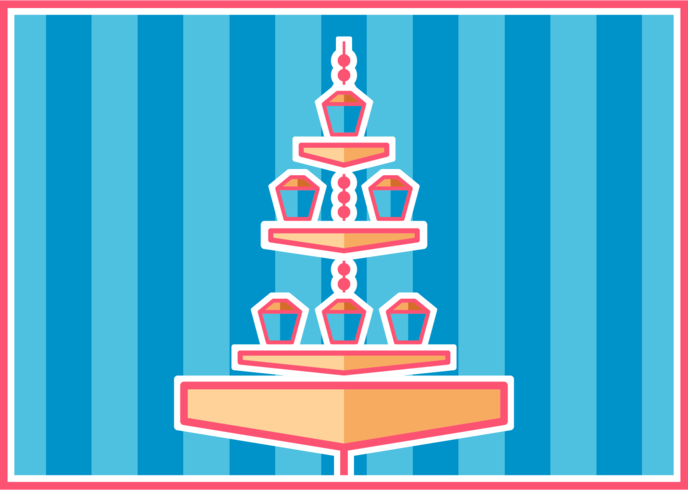 Stand with Yummy Cupcakes vector