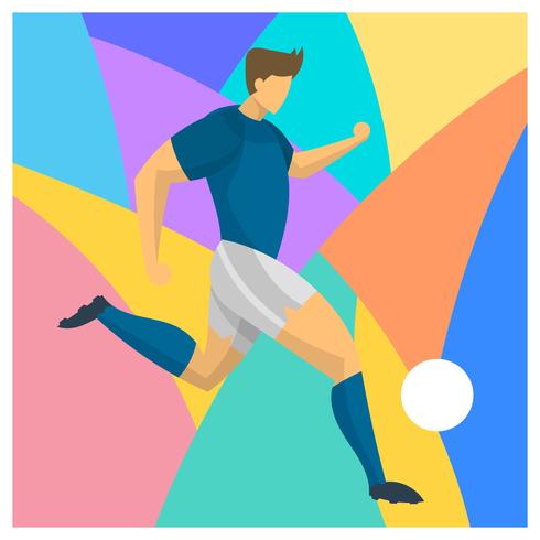 Flat Abstract Soccer Player Vector