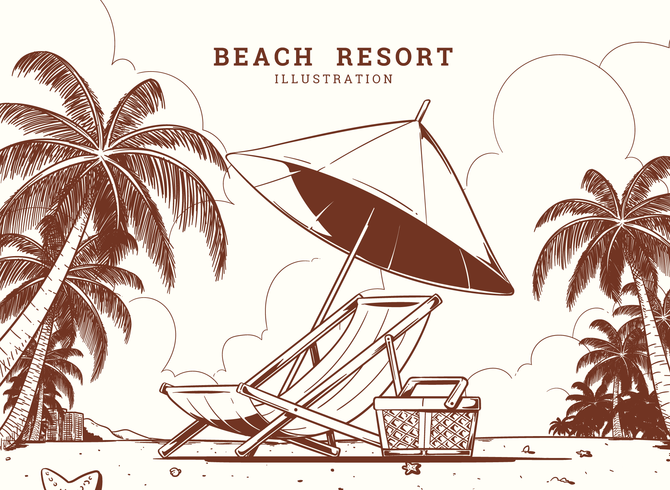 Ilustración de Beach Resort vector