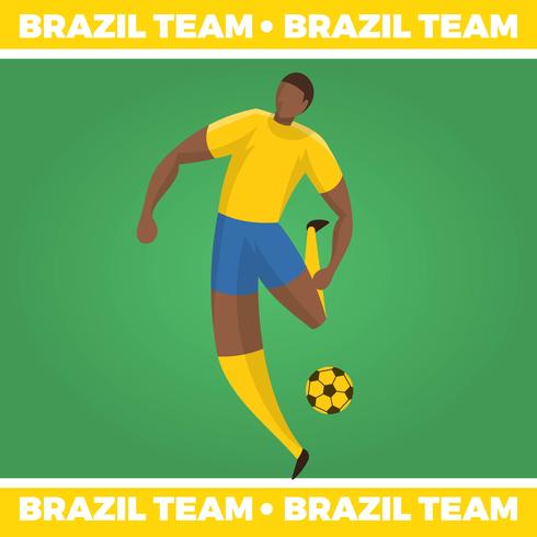 Flat Brazilian Soccer Character Vector