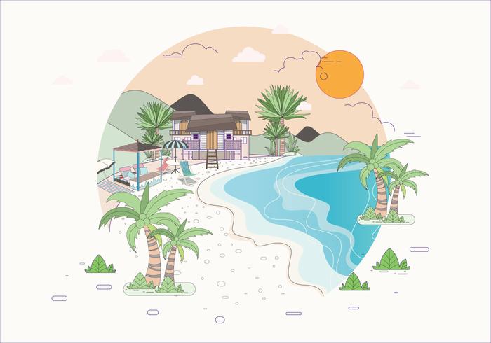 Beach Resort Illustration Vol 3 Vector